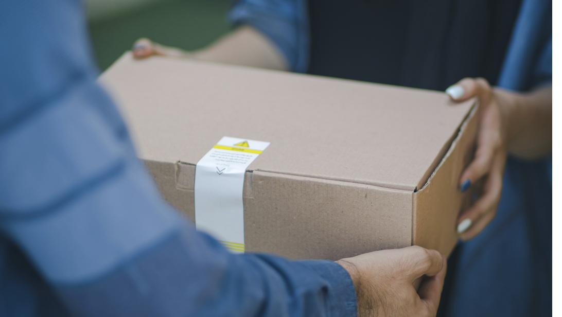 Parcel handed over for UK, EU and international delivery